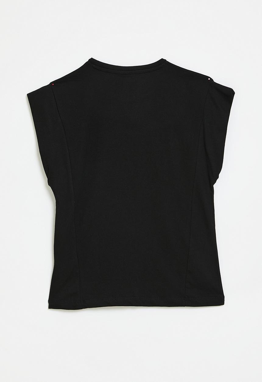 POLO - Girls jessica printed ss tee - black
