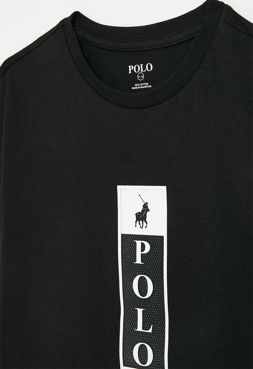 POLO - Boys thabang printed short sleeve tee - black