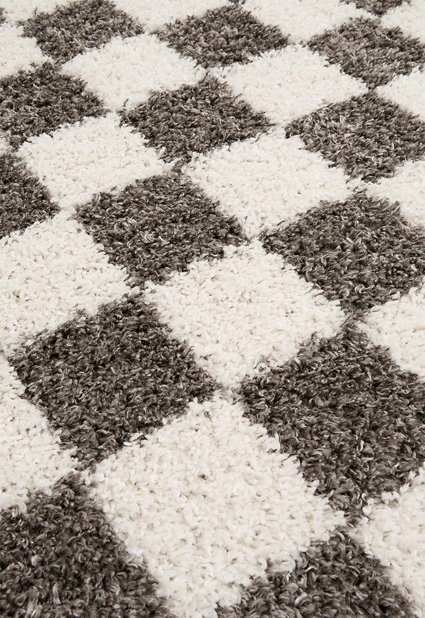Fotakis - Shaggy Checkered Rug - Charcoal