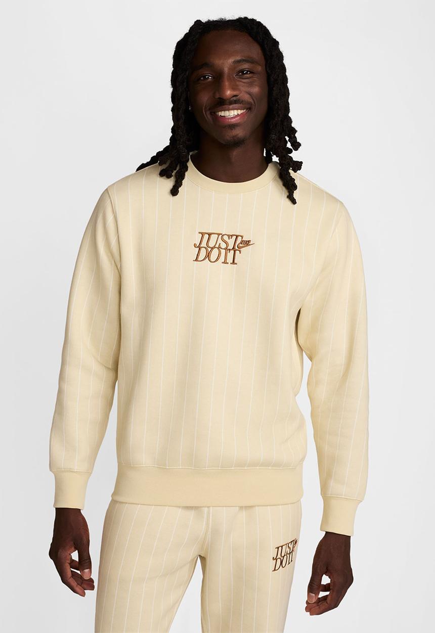 Nike - NSW Club JDI AOP Crew BB Sweatshirt  - Lt Khaki