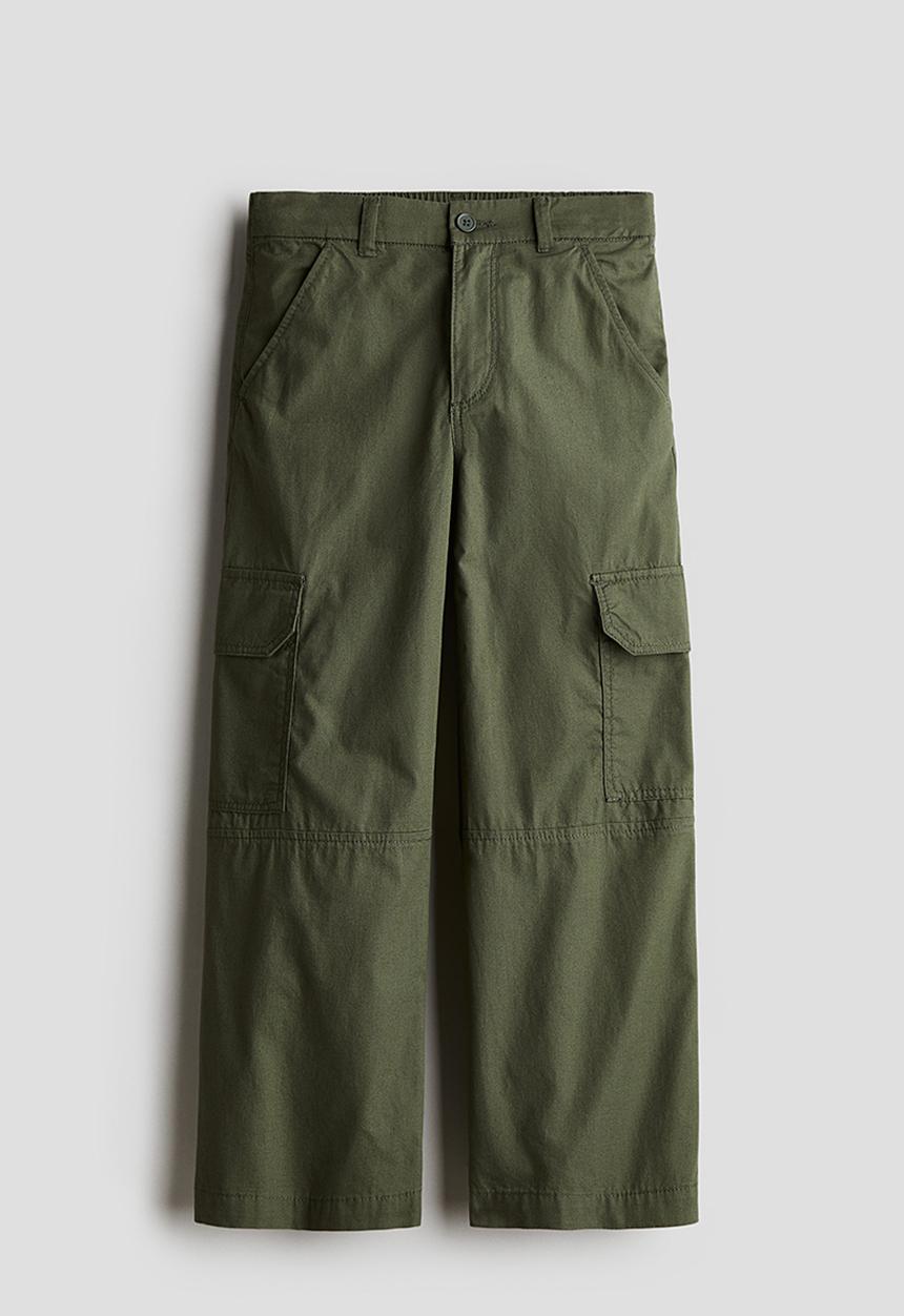 H&M - Wide cargo trousers - khaki green