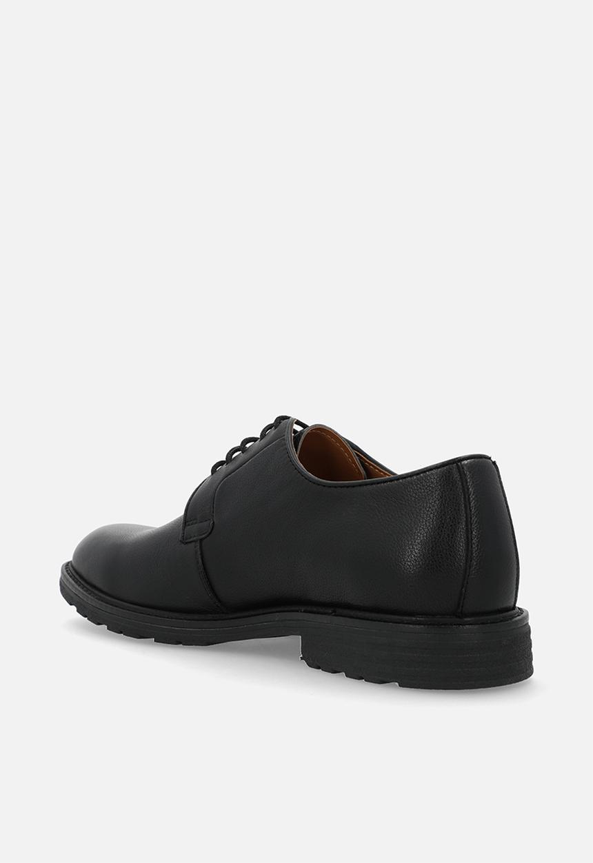 POLO - Textured gibson lace up - black