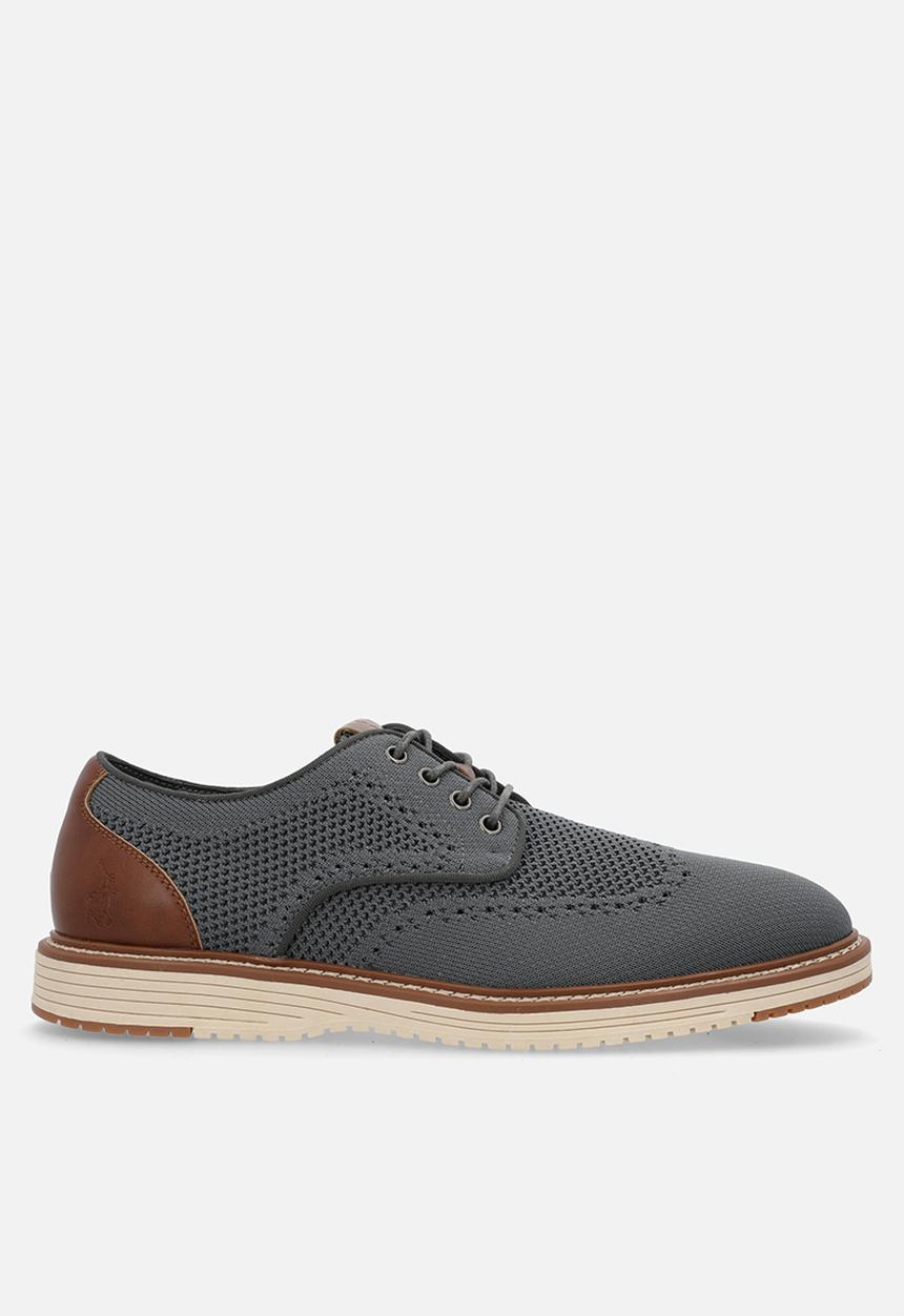 POLO - Knitted brogue lace up - grey