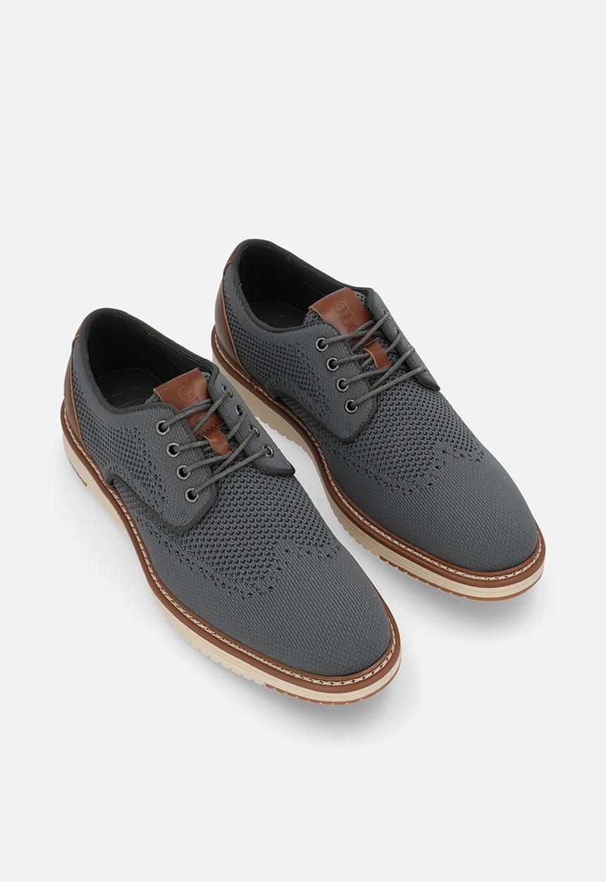 POLO - Knitted brogue lace up - grey