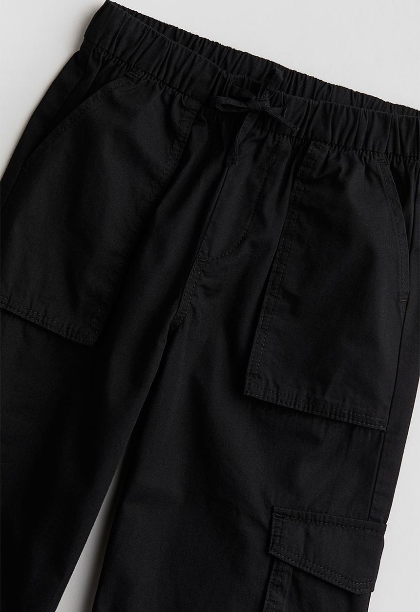 H&M - Cotton cargo joggers - black