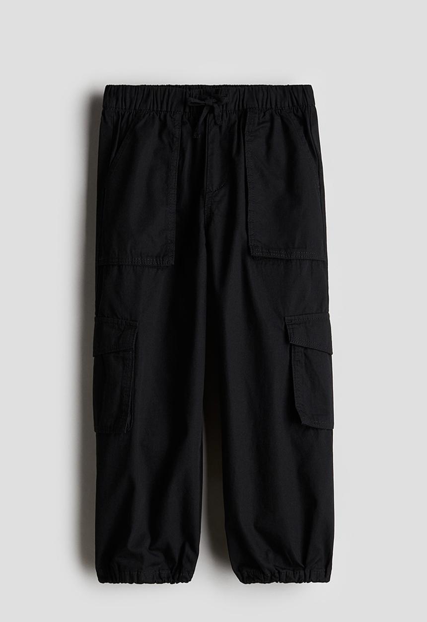 H&M - Cotton cargo joggers - black