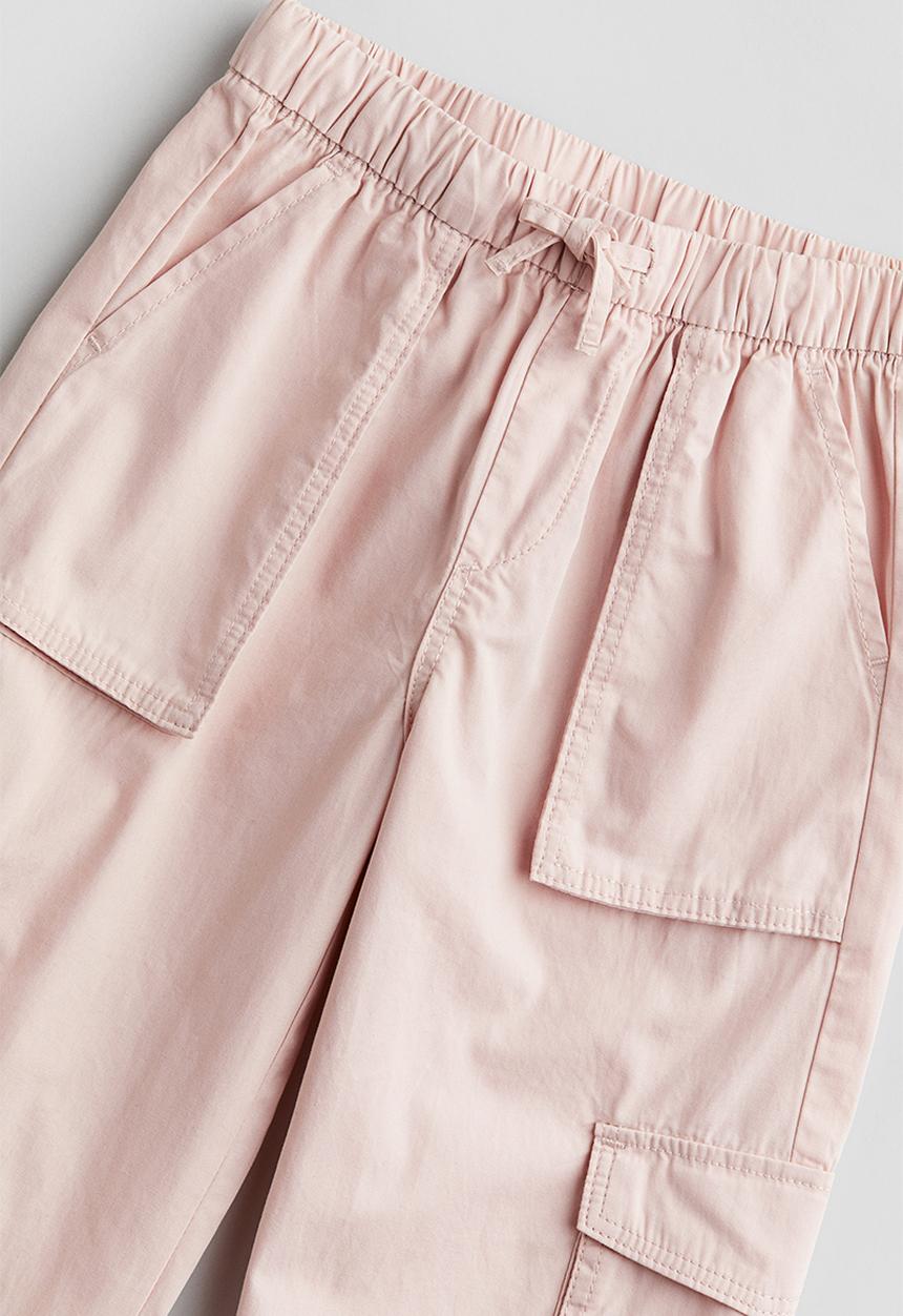 H&M - Cotton cargo joggers - light pink 