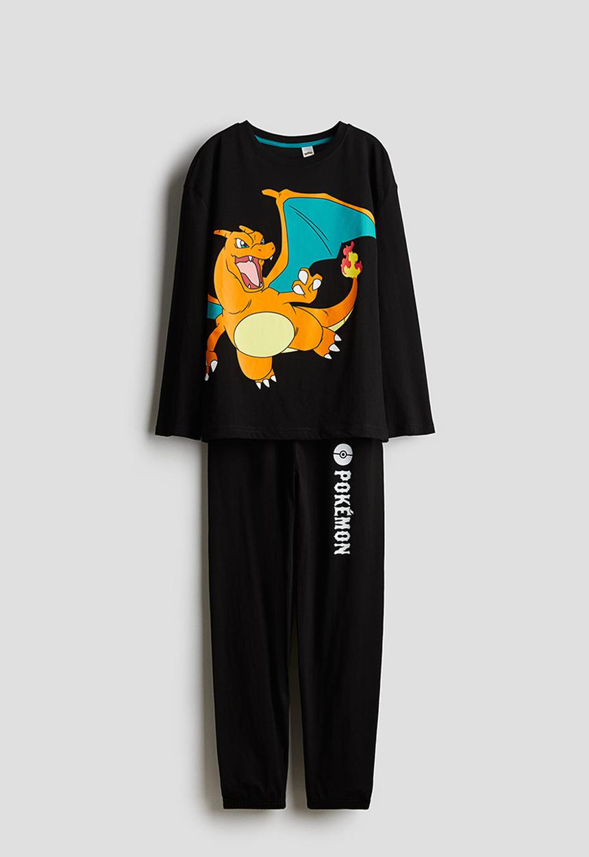 H&M - Printed cotton pyjamas - black pokémon