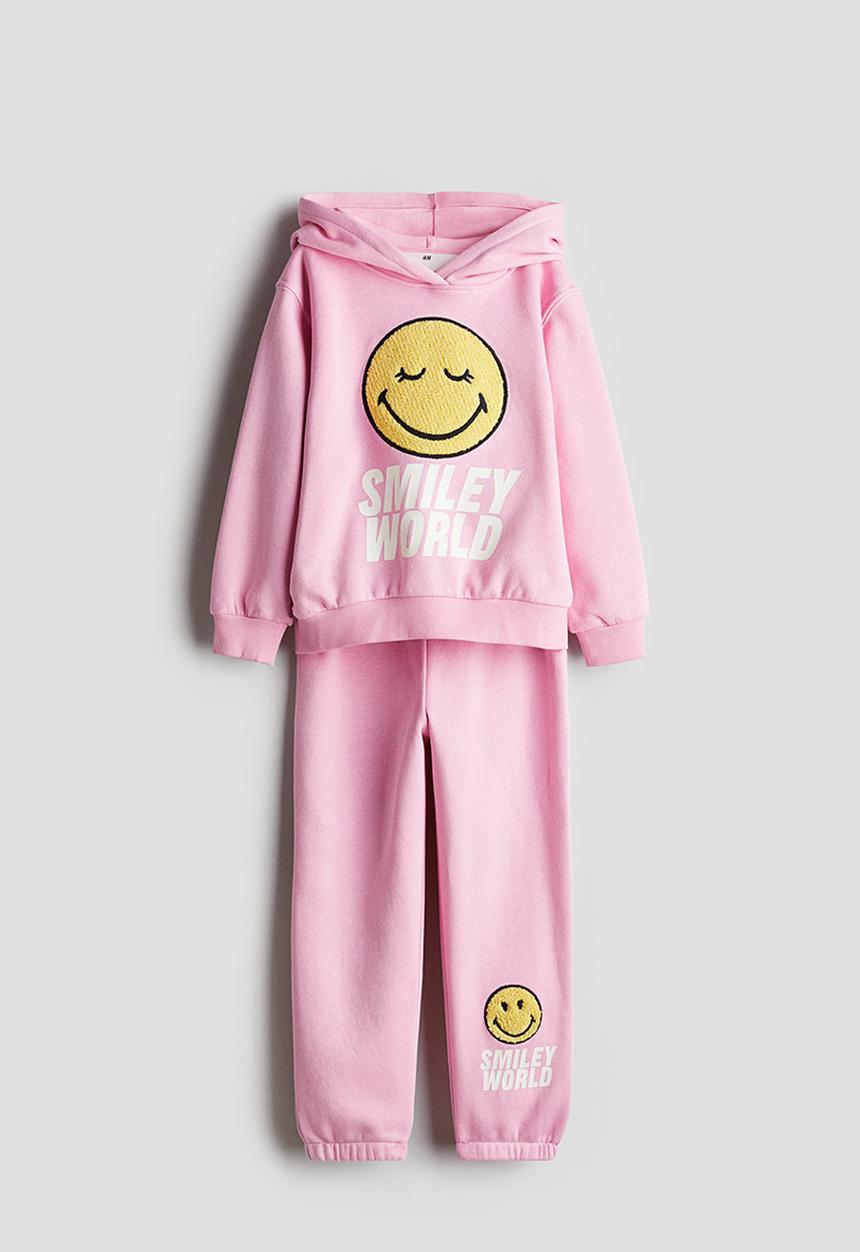 H&M - 2 piece printed sweatshirt set - pink smileyworld®