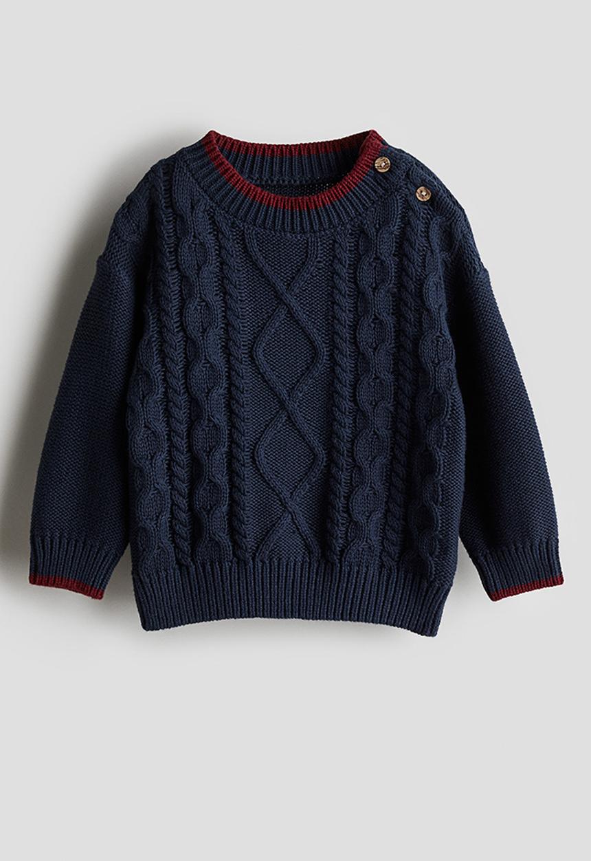 H&M - Cotton-knit jumper - navy blue