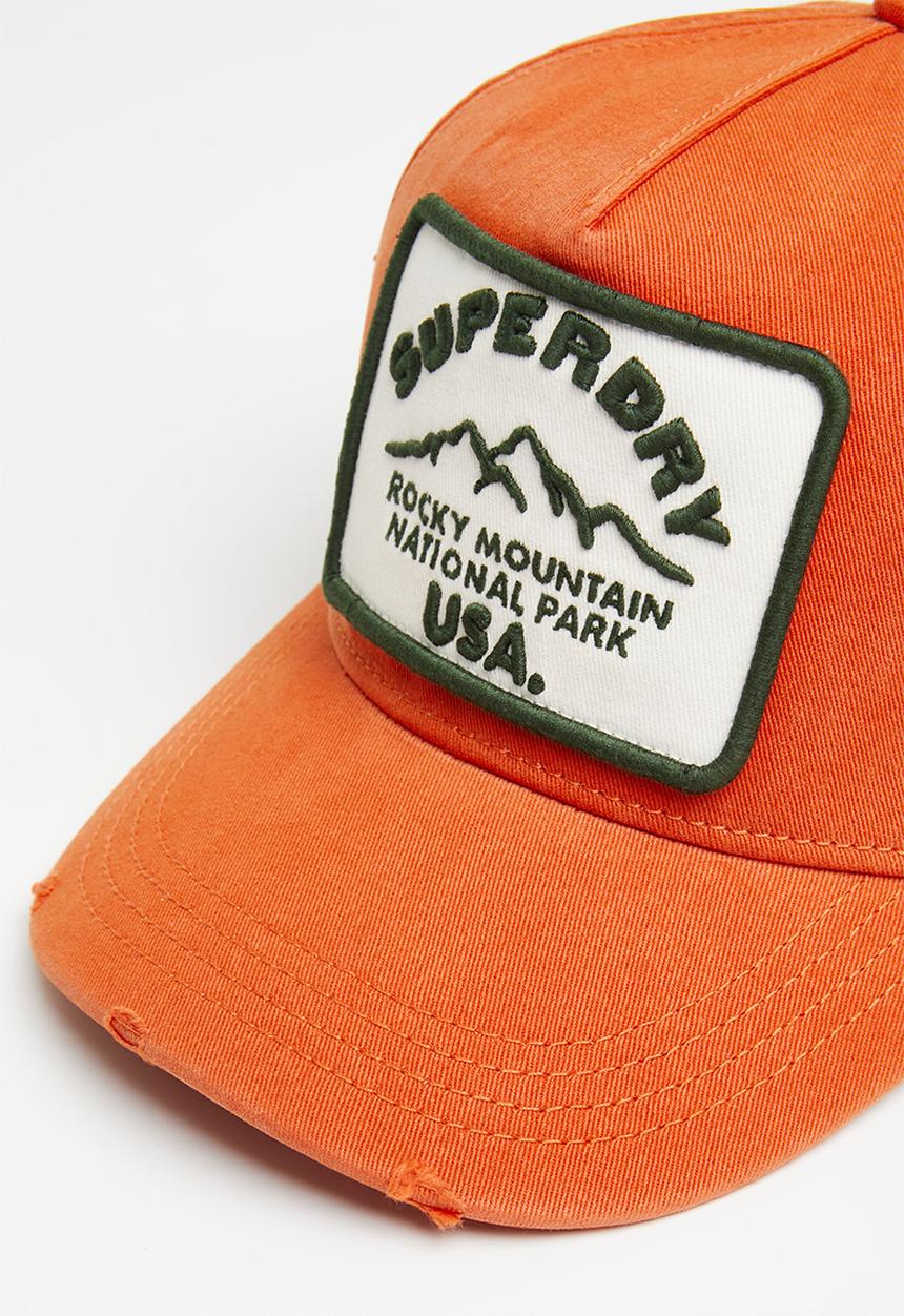 Superdry. - Graphic Trucker Cap - Denim Co Rust Orange