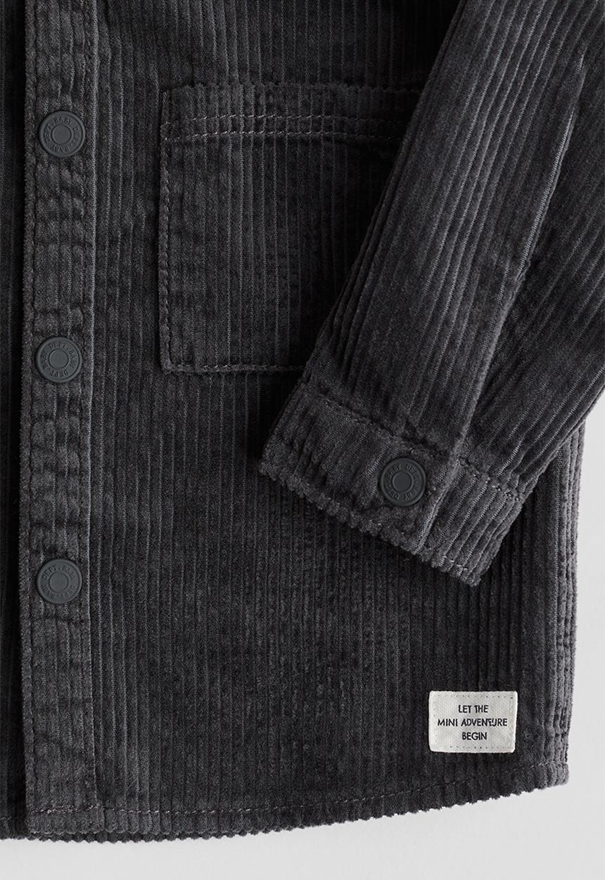 H&M - Cotton corduroy shirt - dark grey 