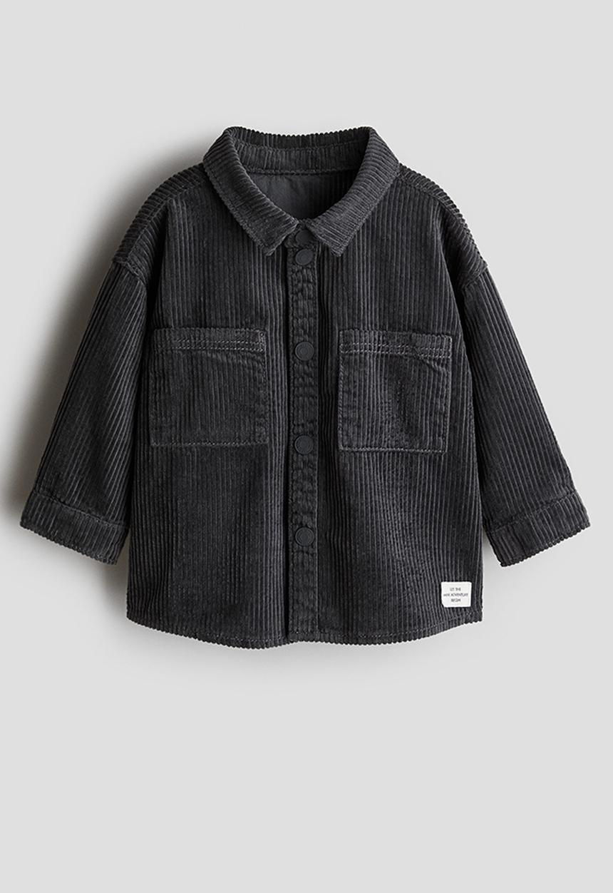 H&M - Cotton corduroy shirt - dark grey 