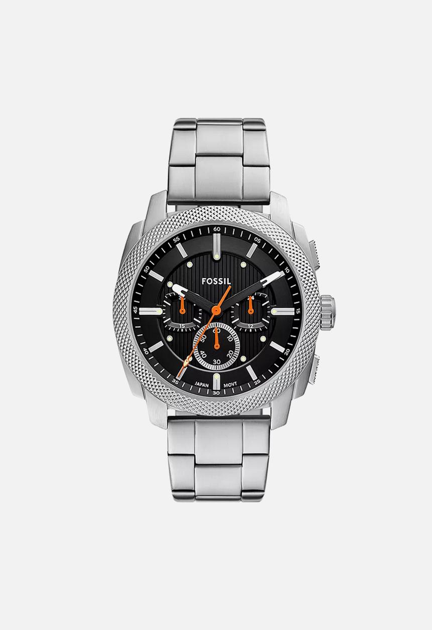 Fossil - Fossil mens machine chronograph stainless steel watch - silver