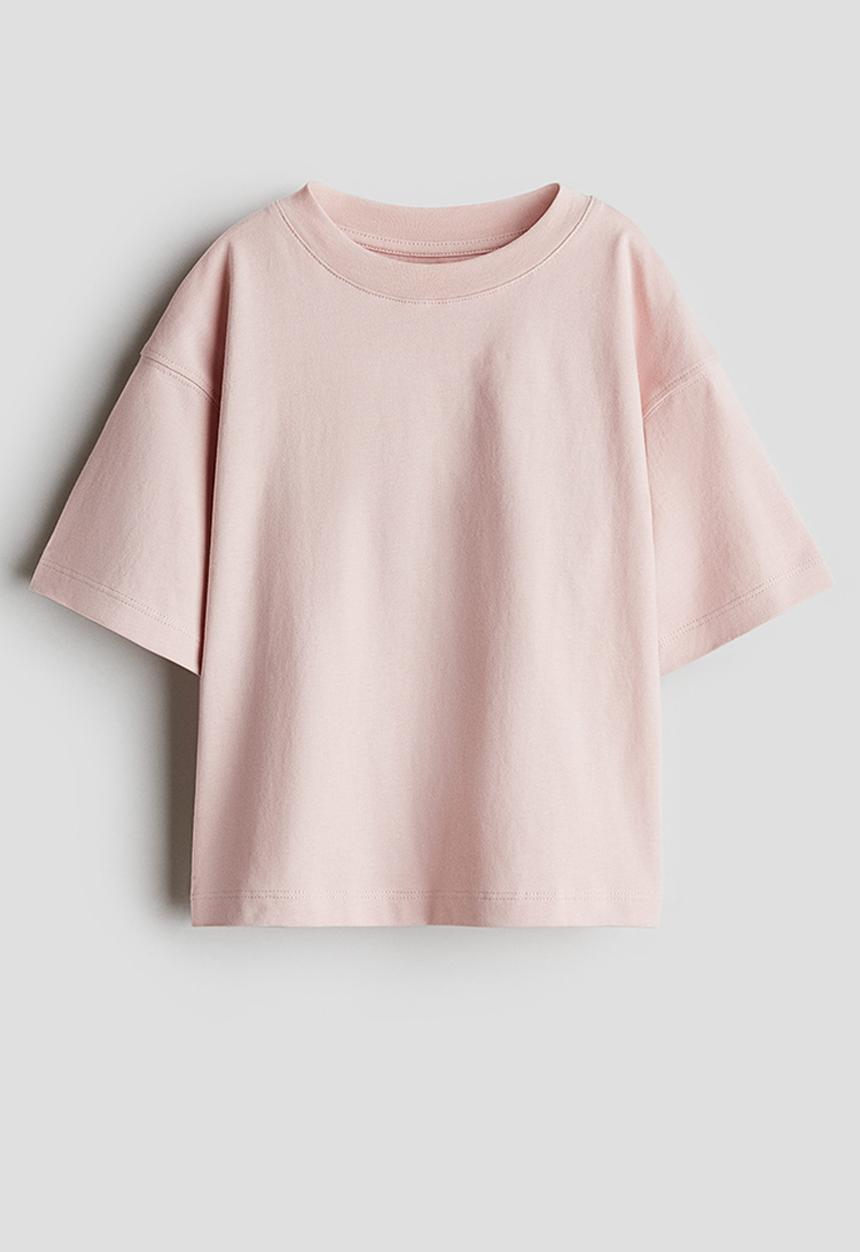 H&M - Boxy cotton t-shirt - light pink