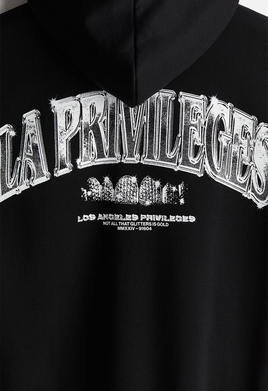 H&M - Relaxed fit zip-through hoodie - black la privileges
