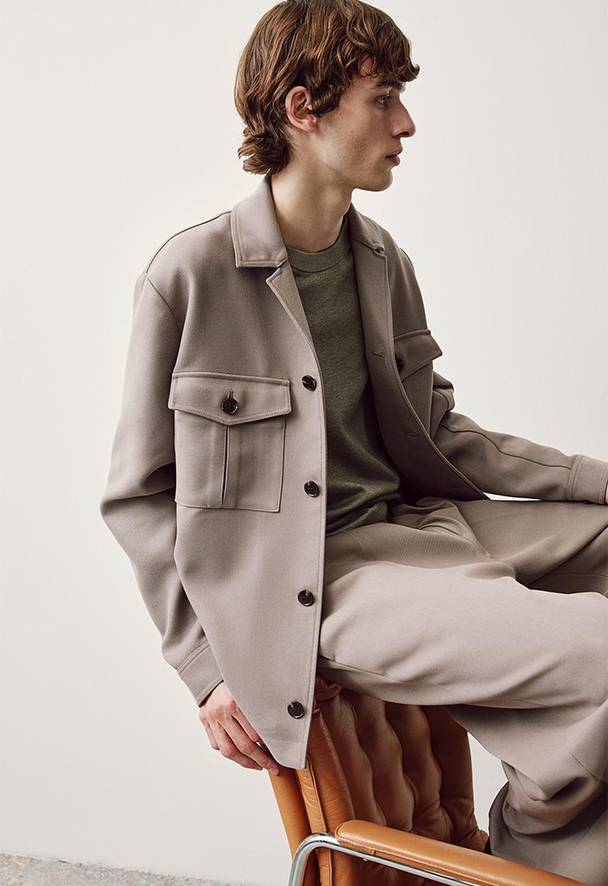 H&M - Regular fit pocket-detail shacket - mole