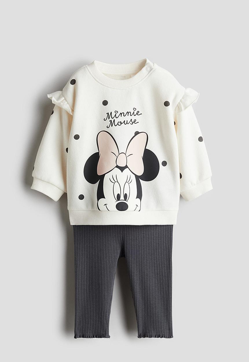 H&M - 2-Piece sweatshirt and leggings set - white/minnie mouse