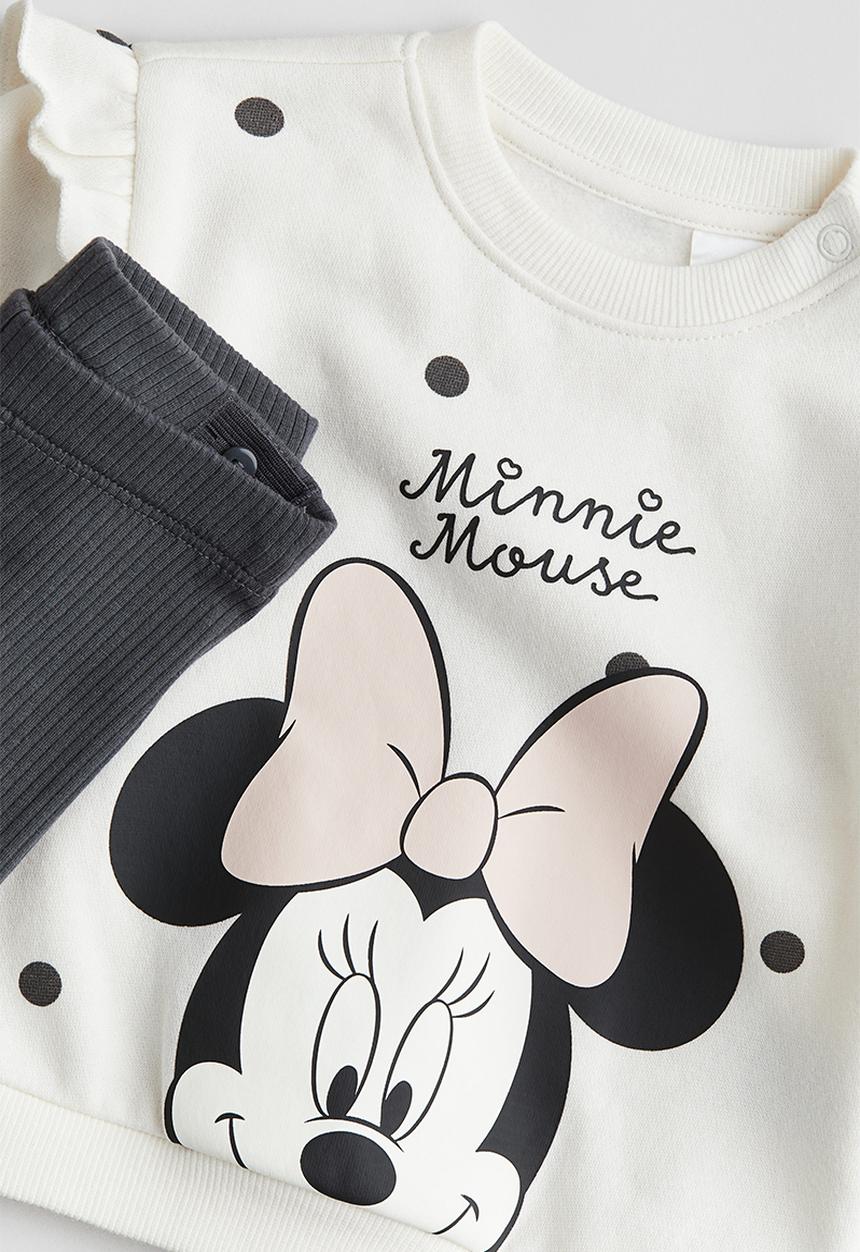 H&M - 2-Piece sweatshirt and leggings set - white/minnie mouse