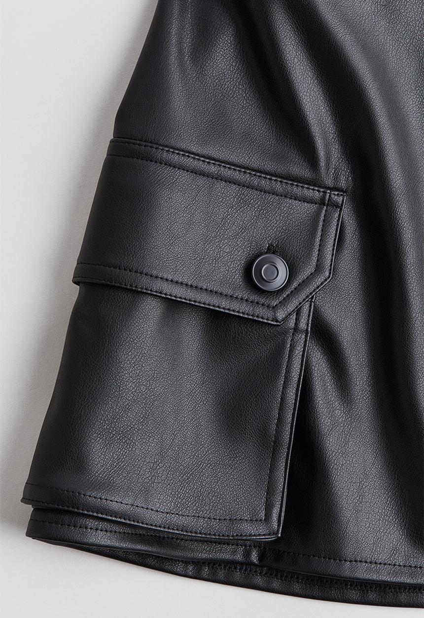 H&M - Coated skirt - black