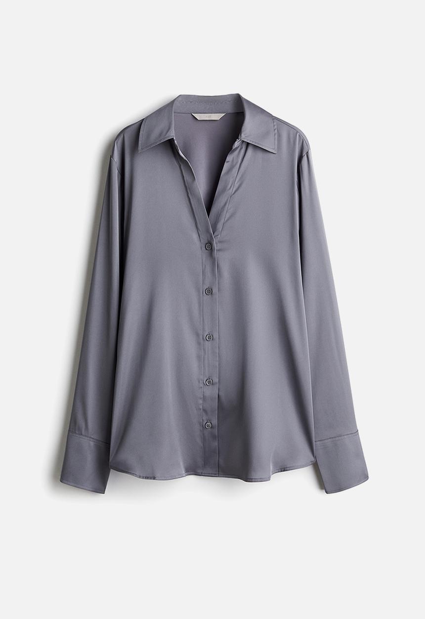 H&M - V-neck blouse - grey