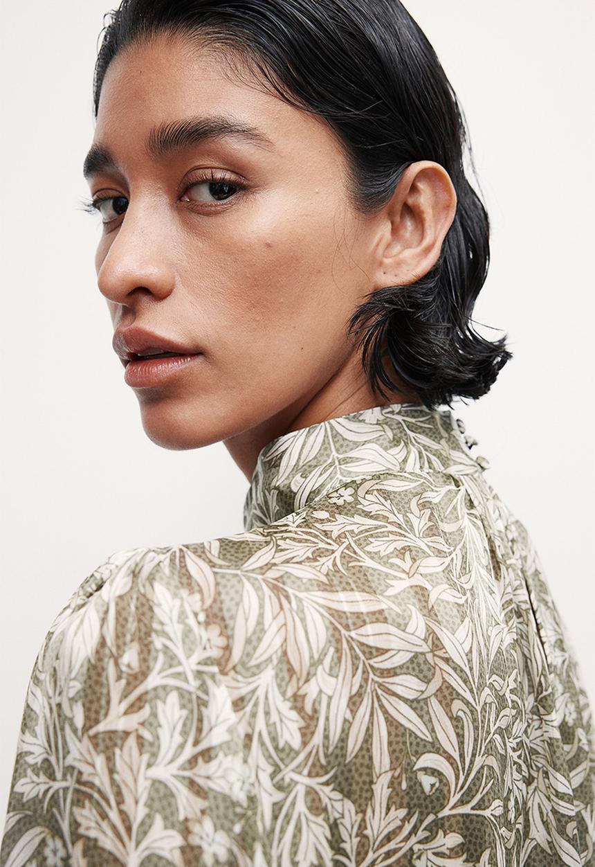 H&M - Patterned blouse - khaki green patterned
