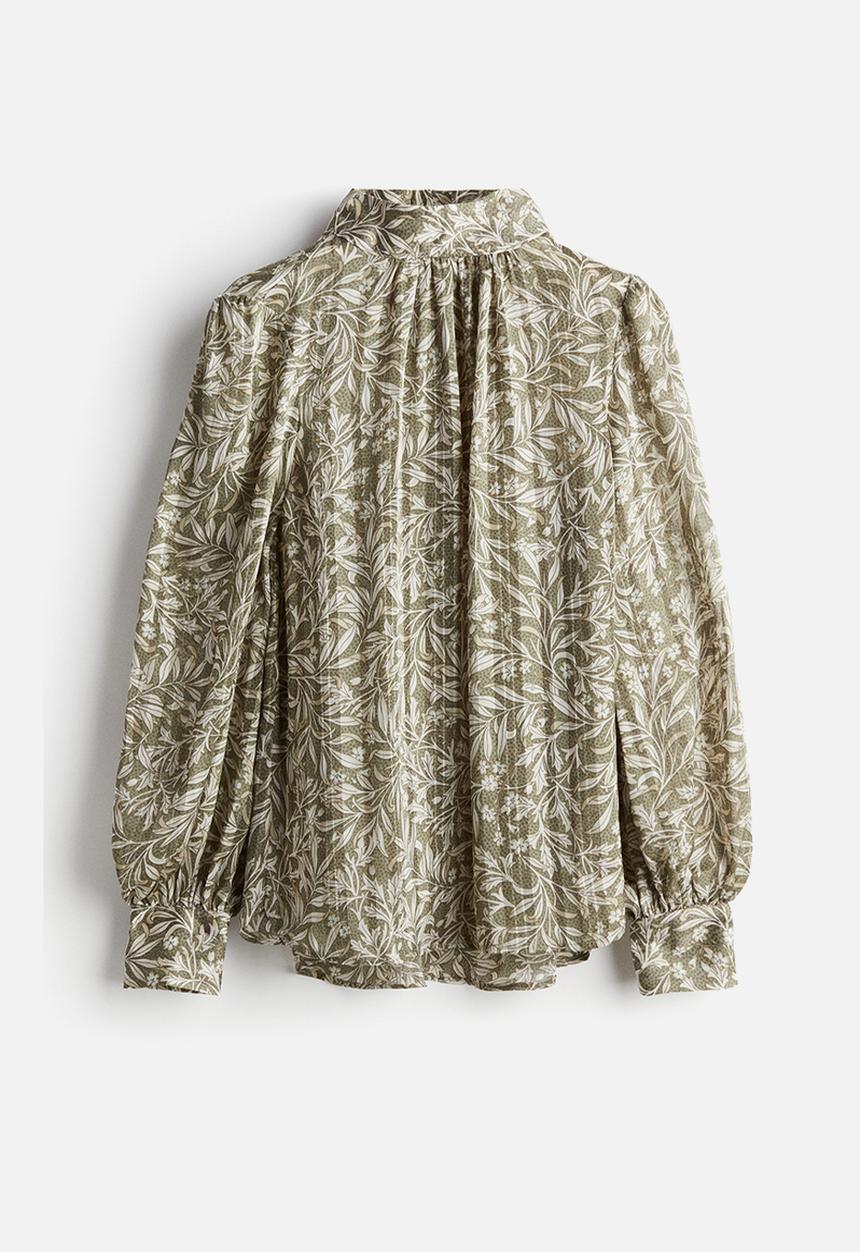 H&M - Patterned blouse - khaki green patterned