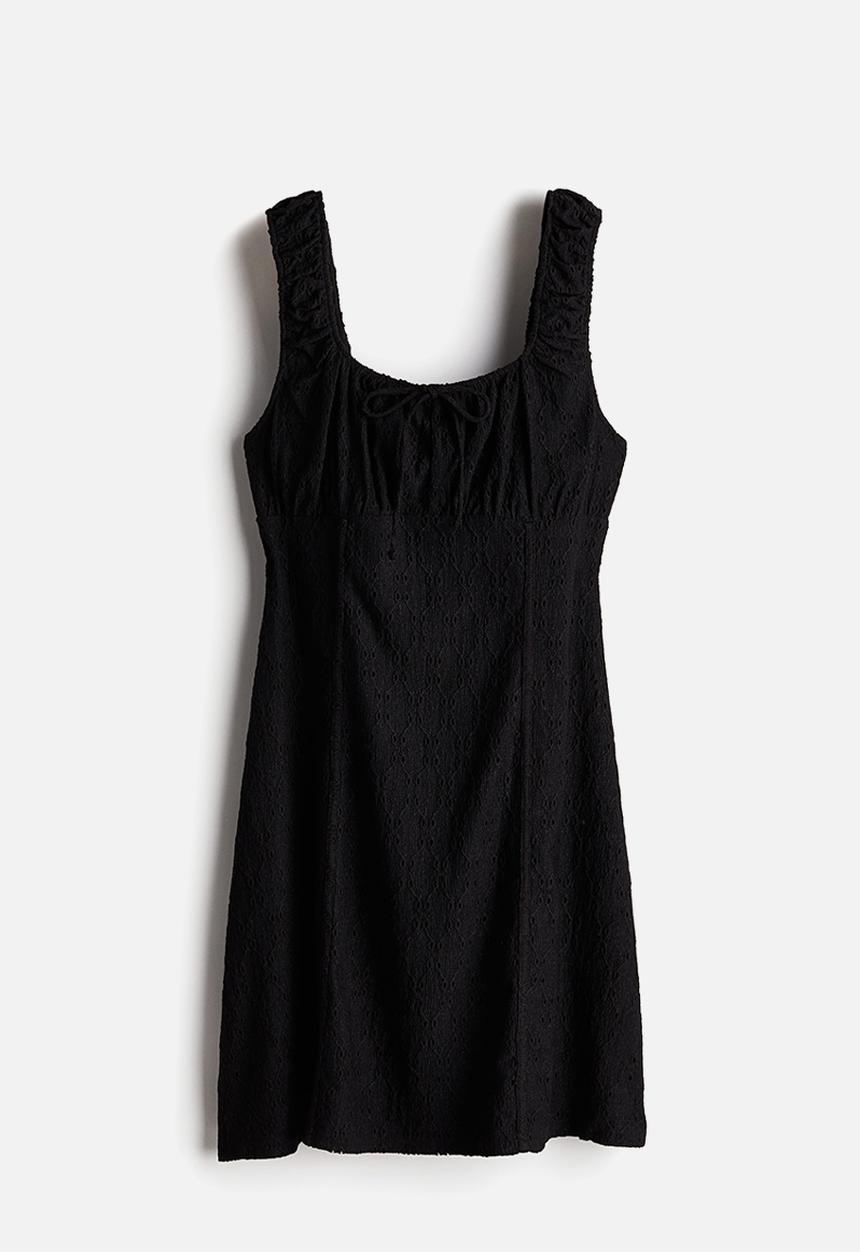 H&M - Corset-style jersey mini dress - black