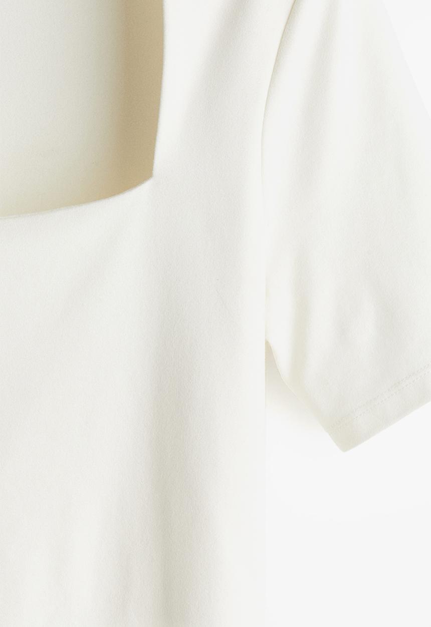 H&M - Square-neck top - white