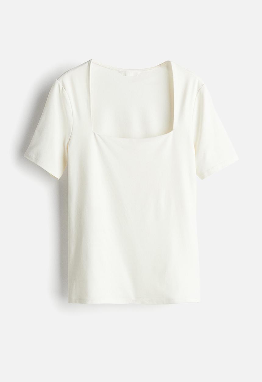 H&M - Square-neck top - white
