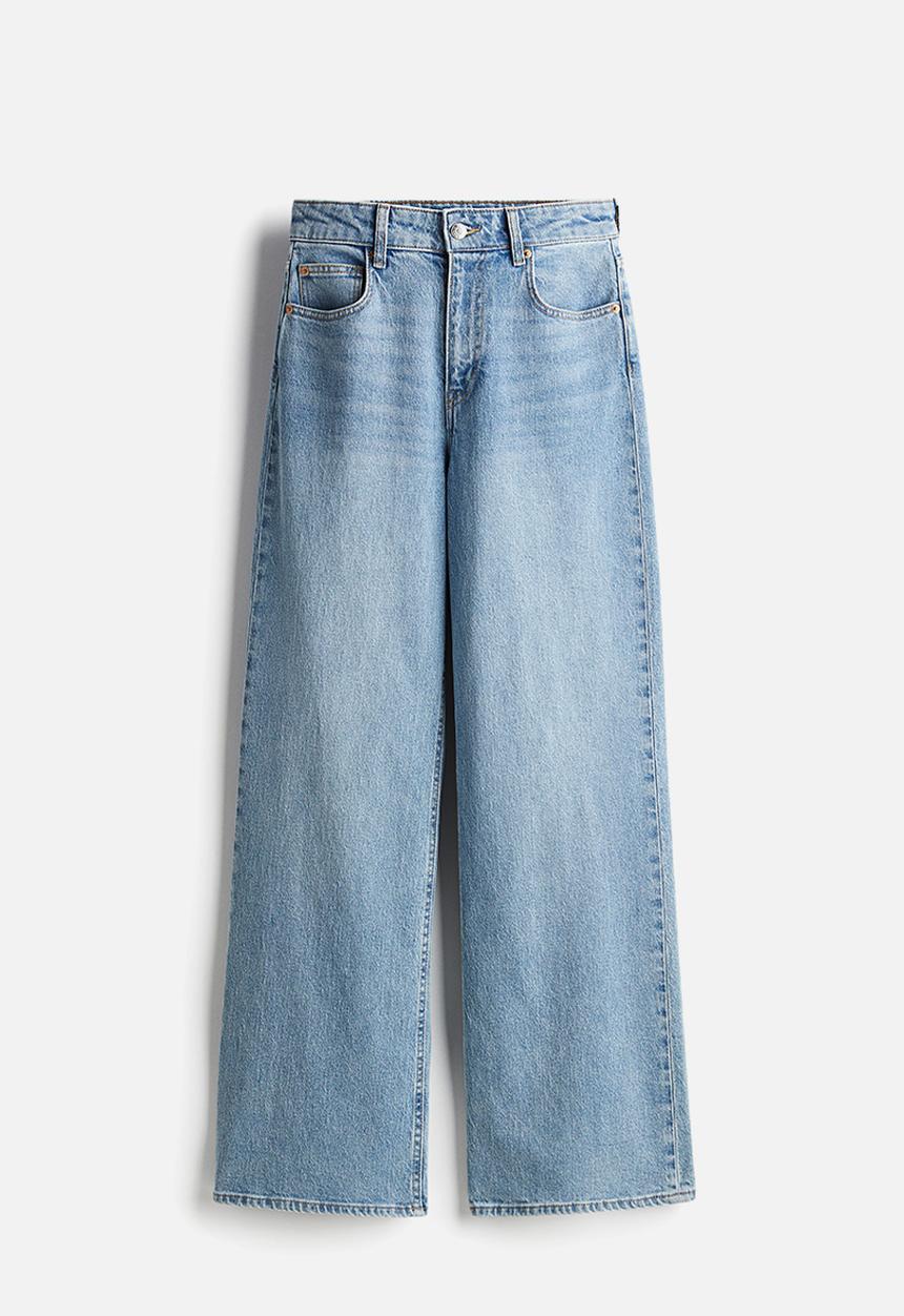 H&M - Wide high jeans - light denim blue