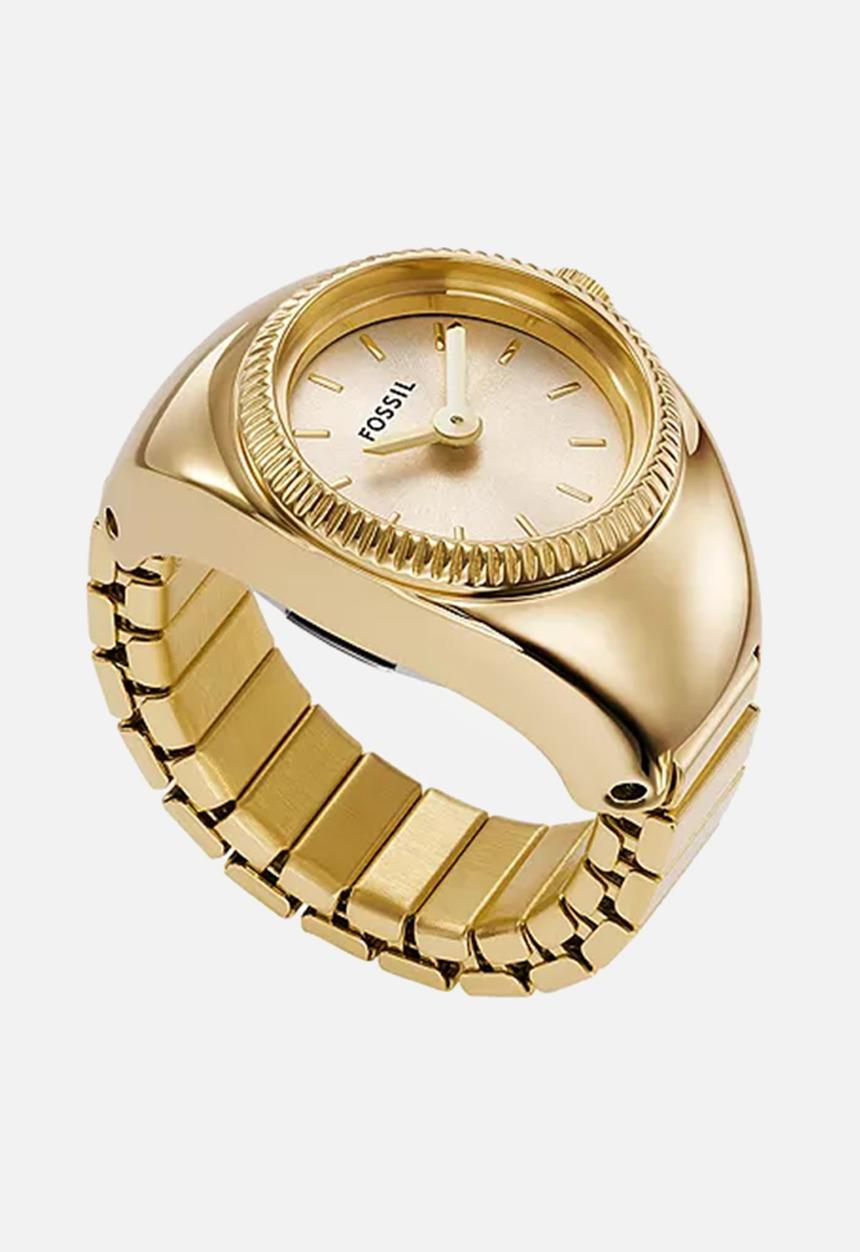 Fossil - Fossil women's watch ring two-hand gold-tone stainless steel - gold