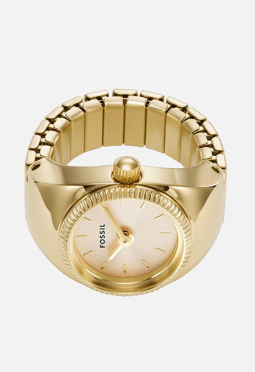 Fossil - Fossil women's watch ring two-hand gold-tone stainless steel - gold
