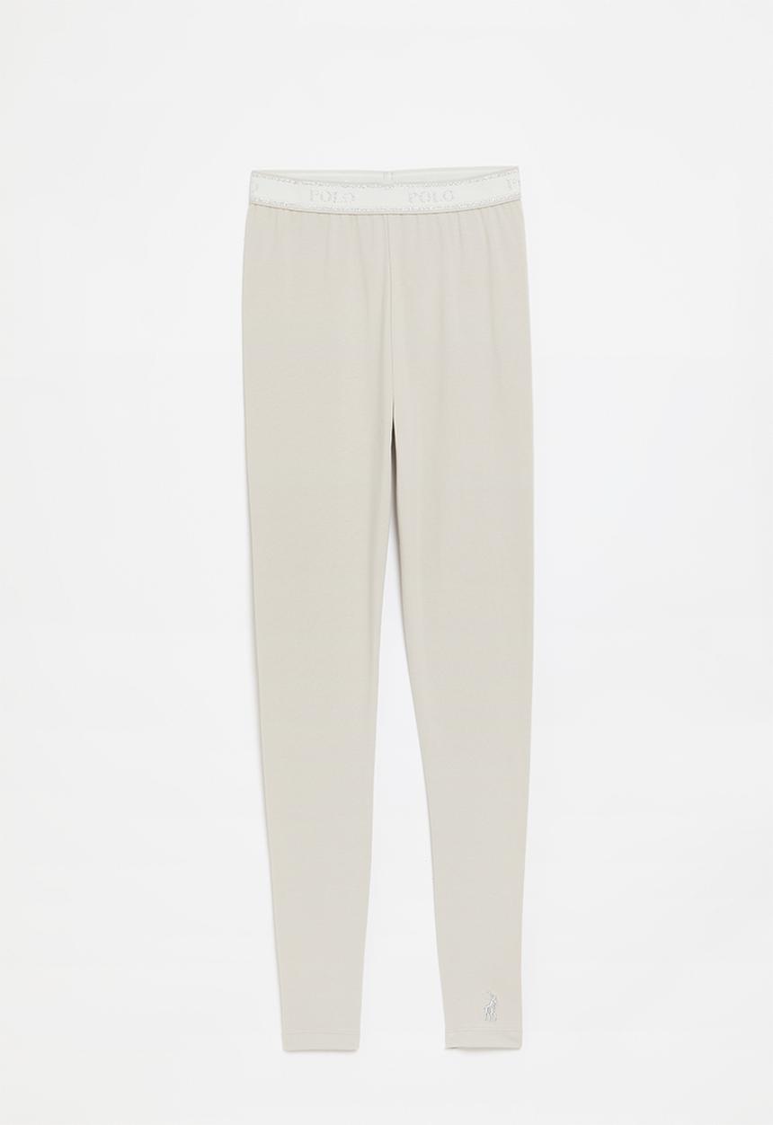 POLO - Girls bianca textured full length legging - putty