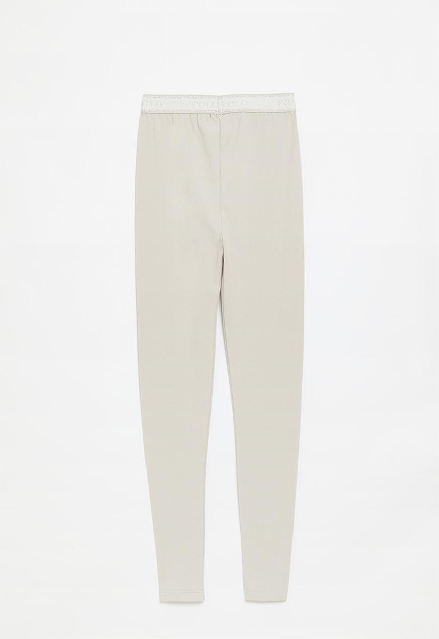POLO - Girls bianca textured full length legging - putty