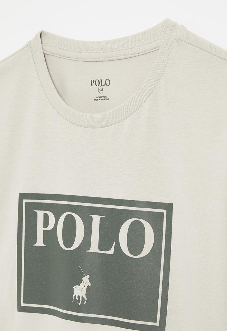 POLO - Boys carter printed long sleeve  tee - putty