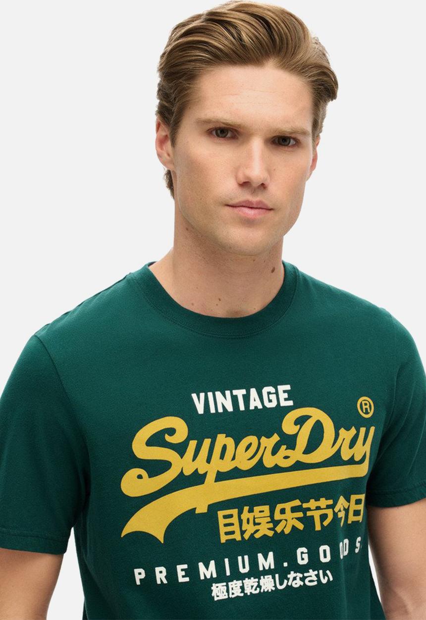 Superdry. - Duo Vintage Logo T-shirt - Dark Pine Green