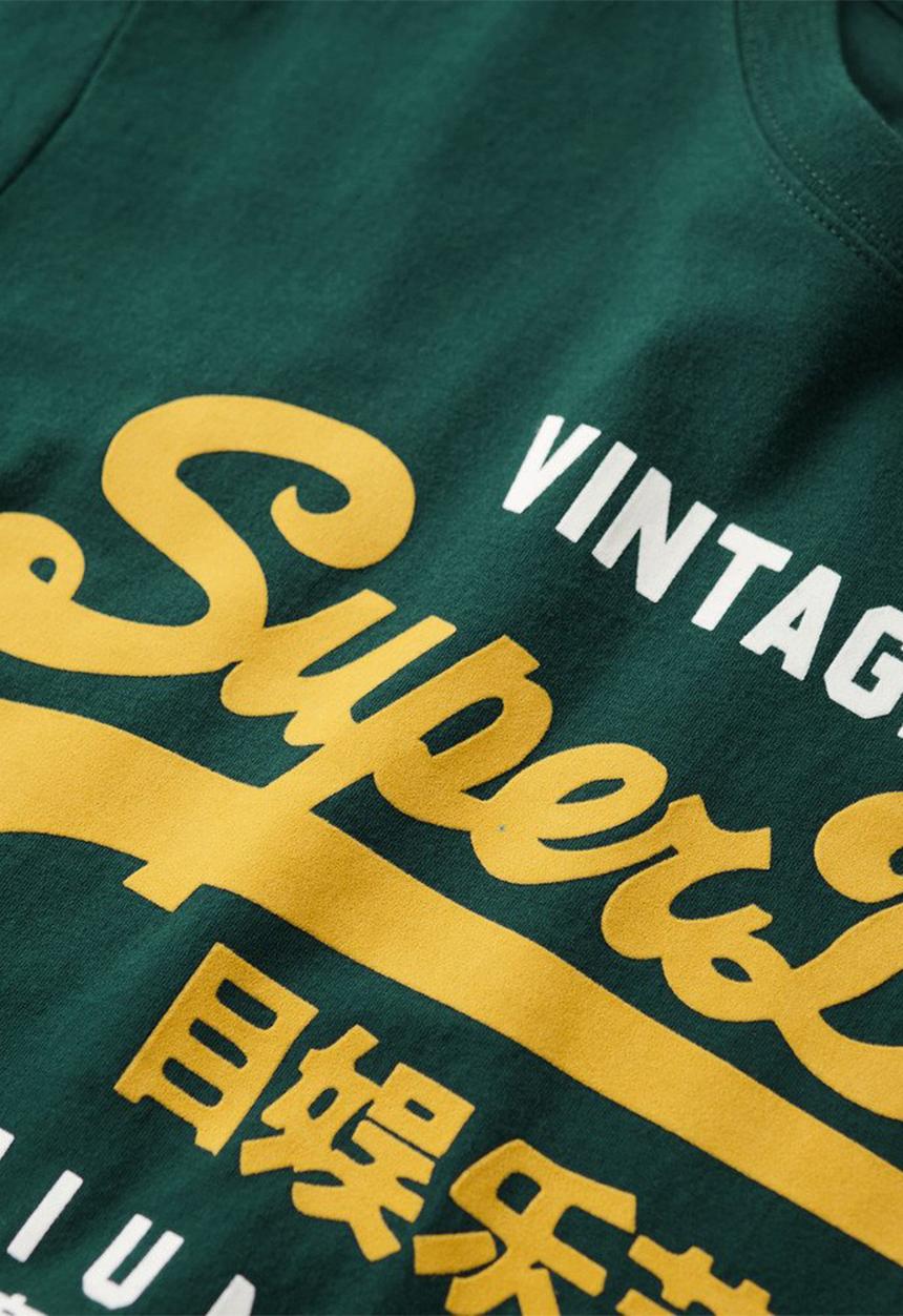 Superdry. - Duo Vintage Logo T-shirt - Dark Pine Green