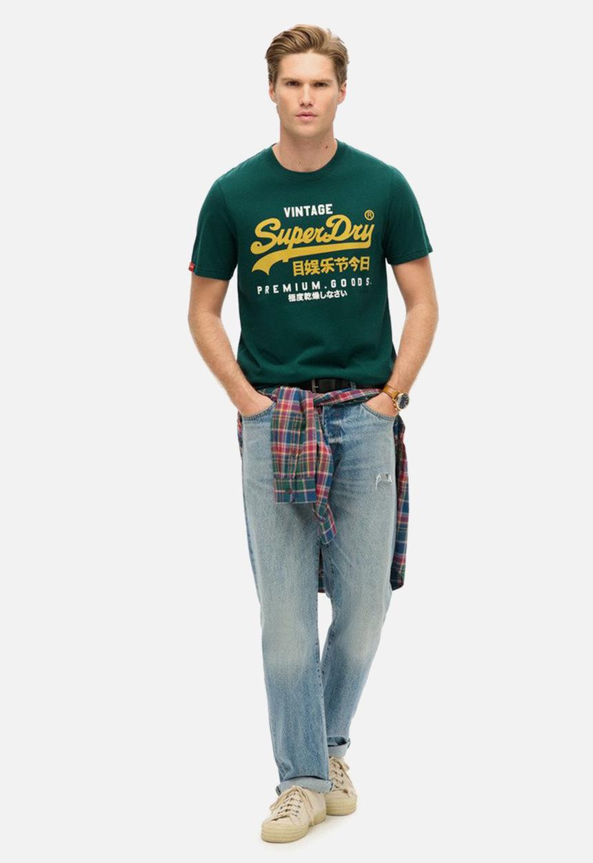 Superdry. - Duo Vintage Logo T-shirt - Dark Pine Green