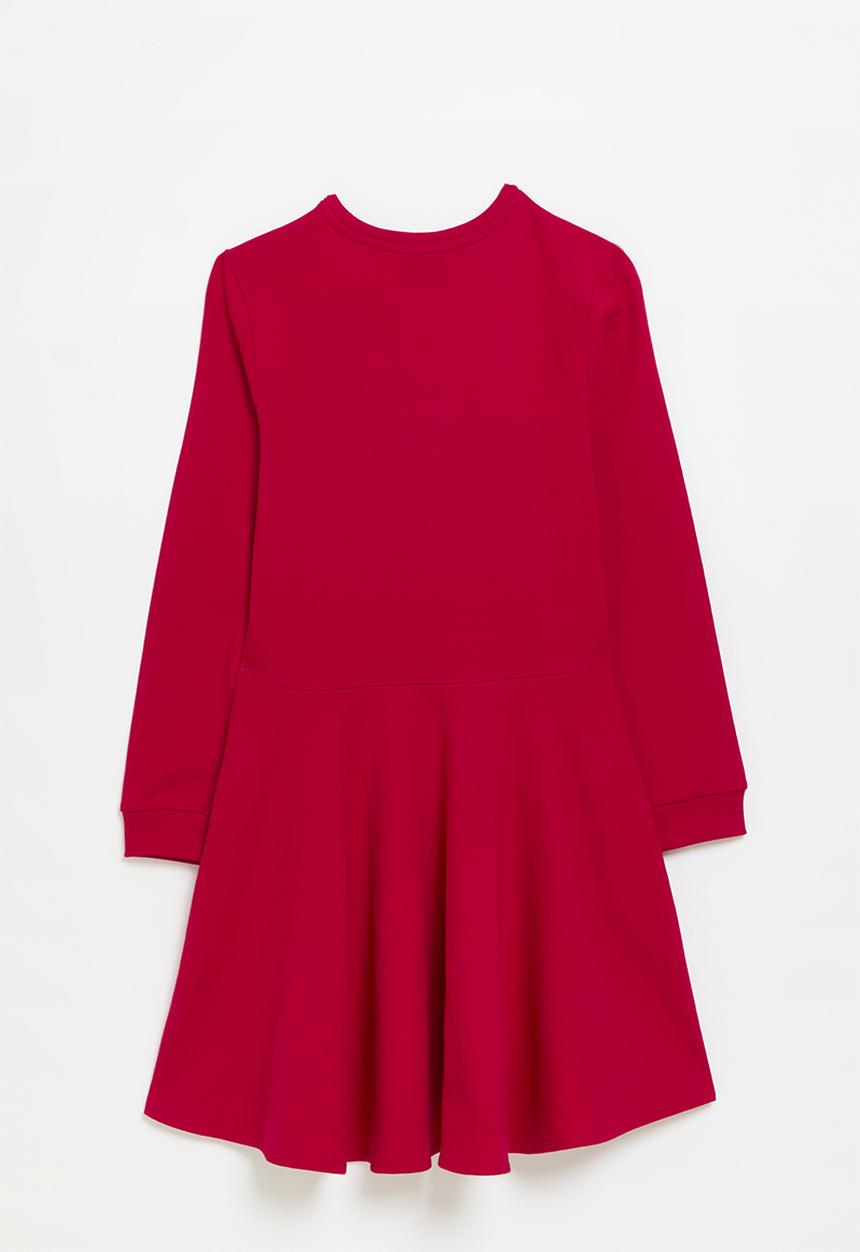 POLO - Girls harper long sleeve dress - red