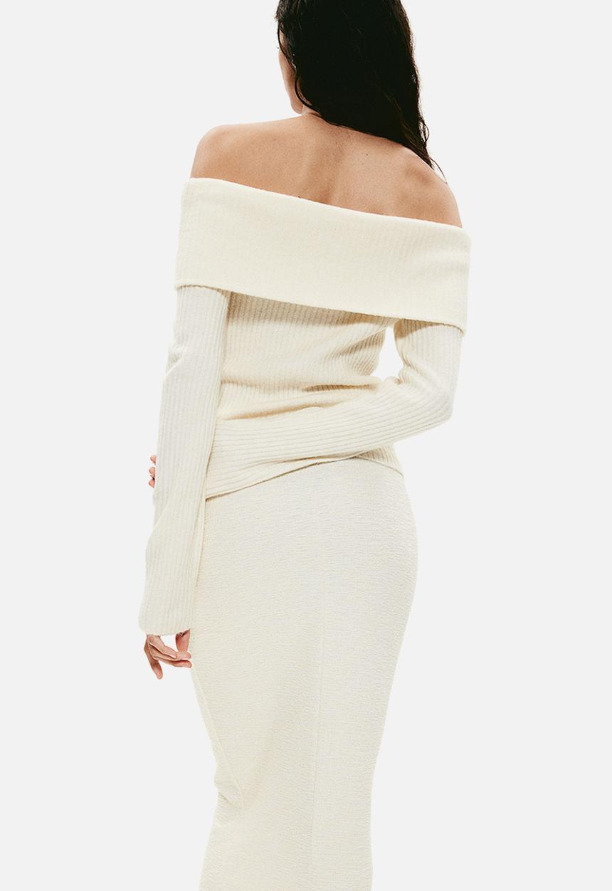 H&M - Off-the-shoulder jumper - cream