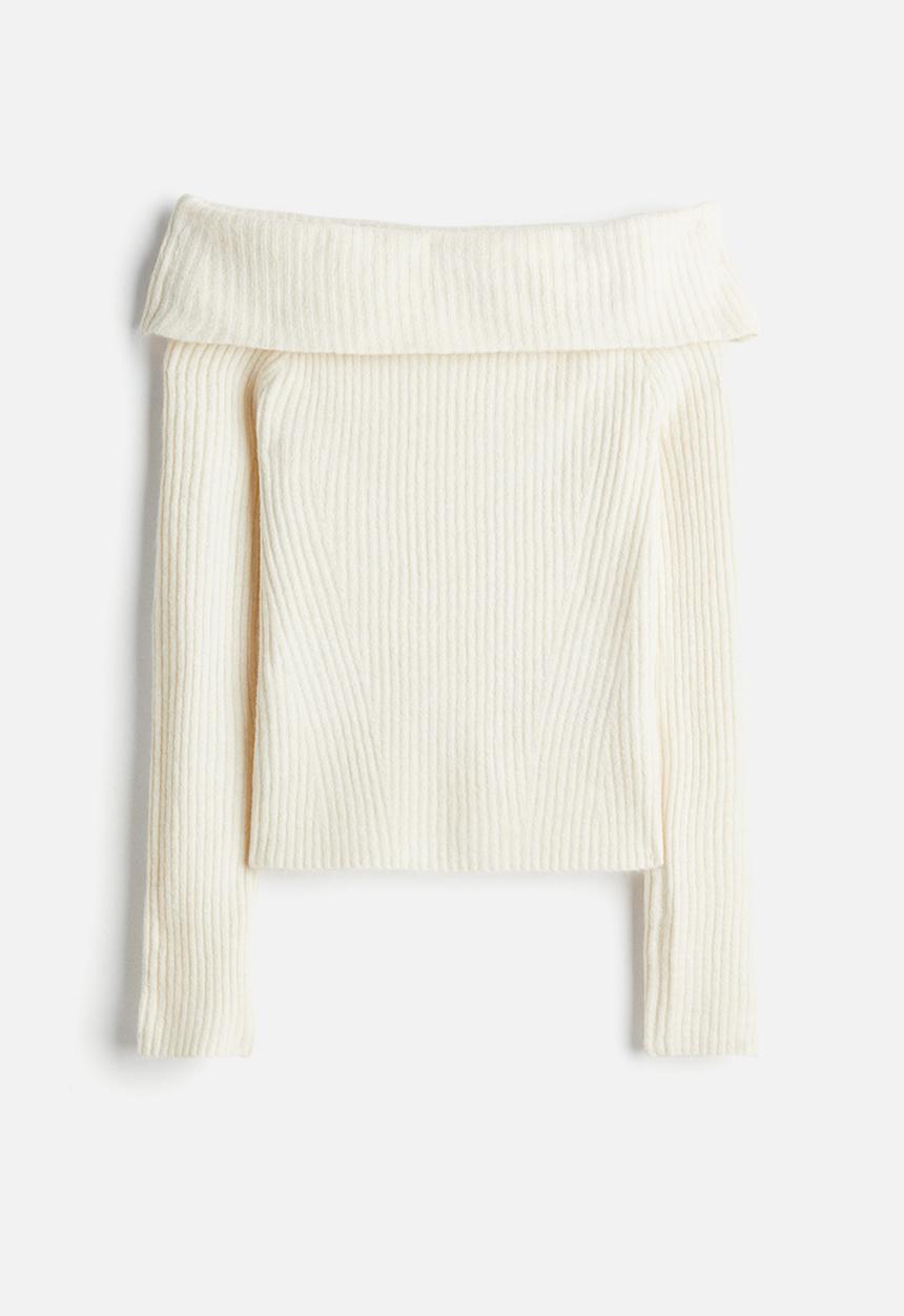 H&M - Off-the-shoulder jumper - cream