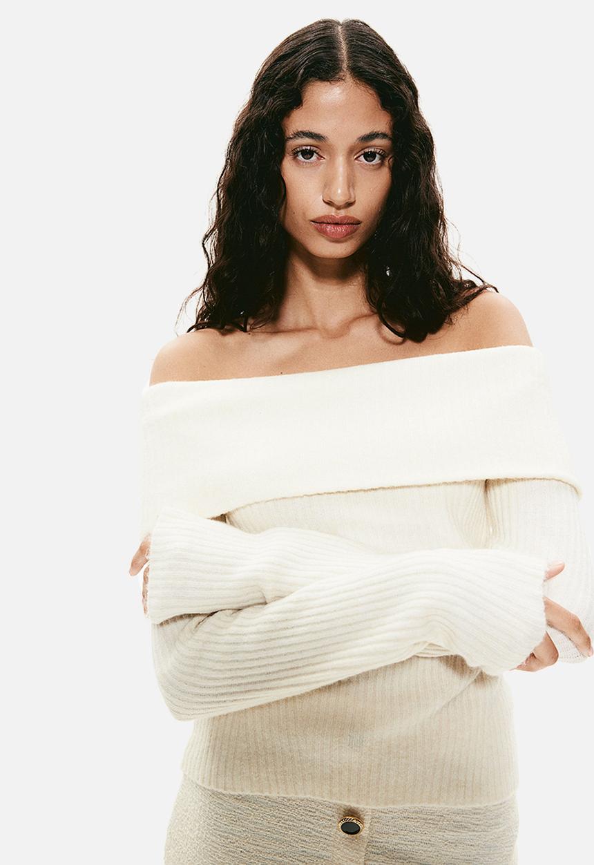 H&M - Off-the-shoulder jumper - cream
