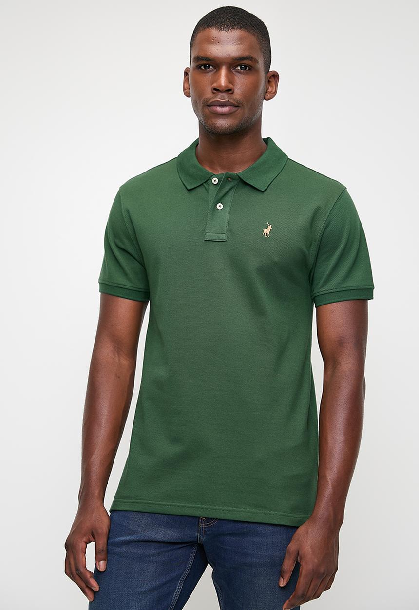 POLO - Mens Essential Pique Short Sleeve Golfer - Green