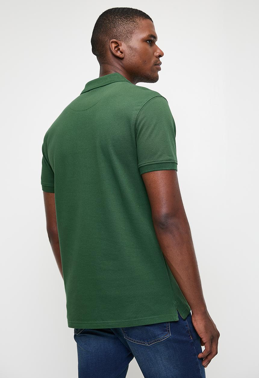 POLO - Mens Essential Pique Short Sleeve Golfer - Green