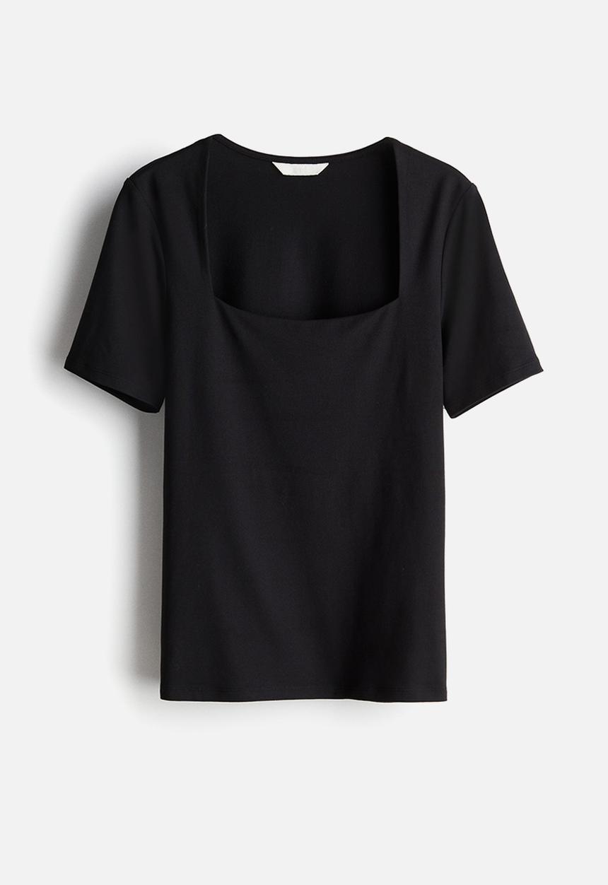 H&M - Square-neck top - black