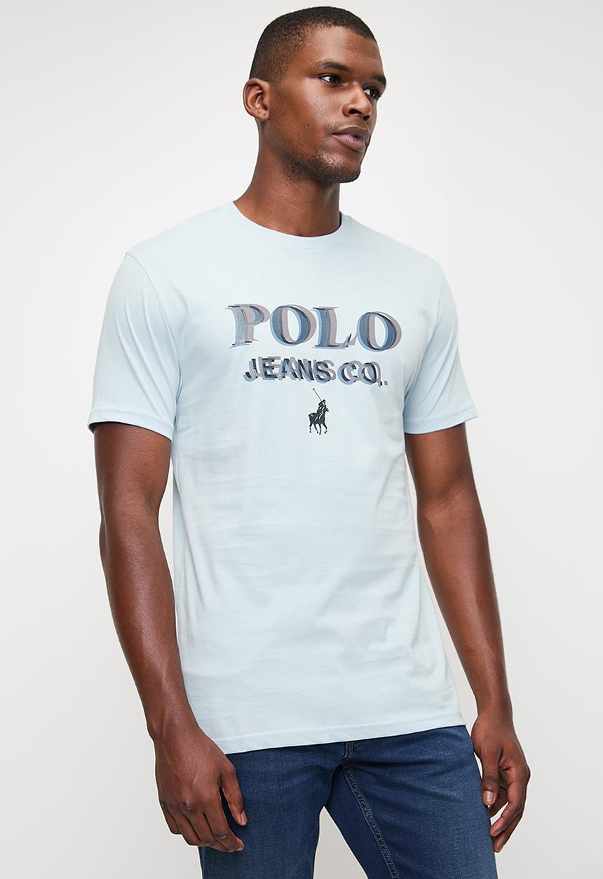 POLO - Mens Pjc Ss Logo Tee - Light Blue
