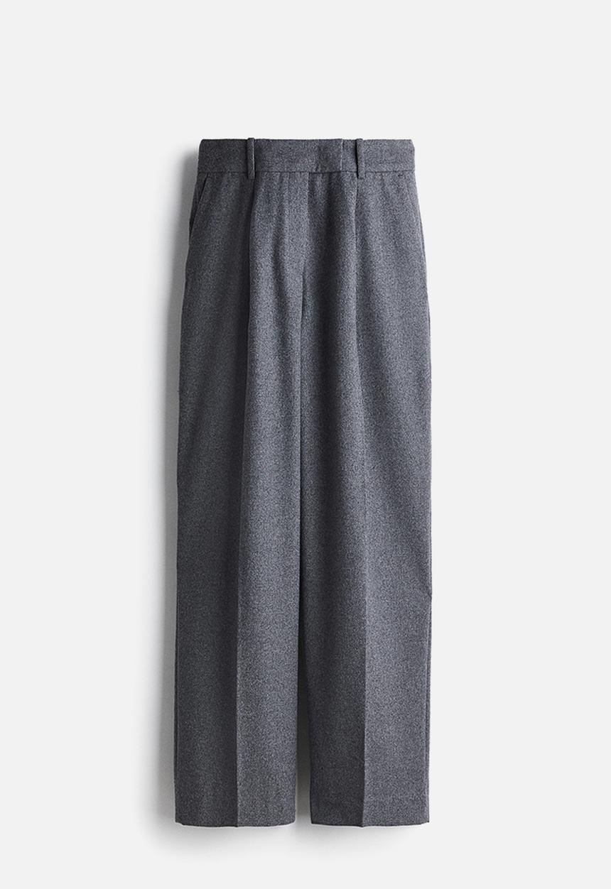H&M - Straight trousers - dark grey marl 