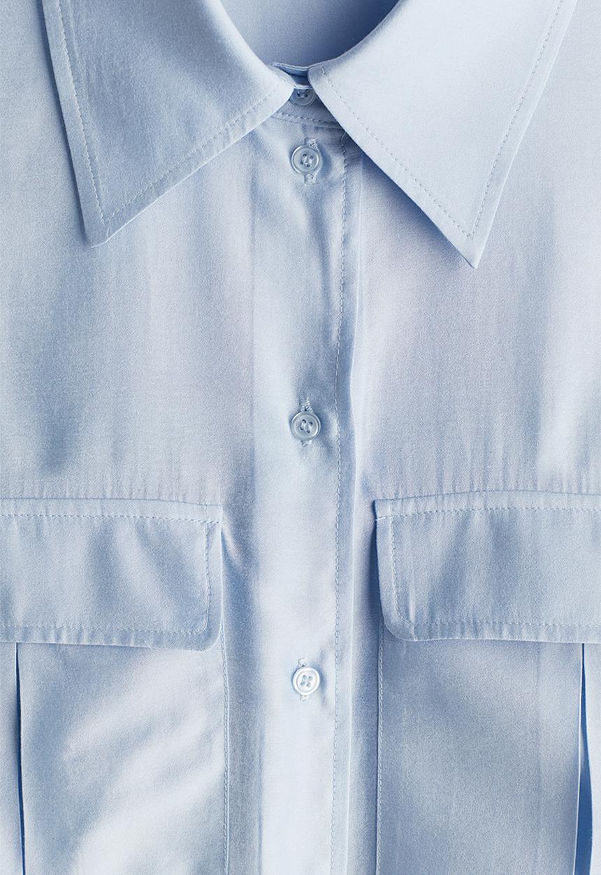 H&M - Pocket-front shirt - light blue