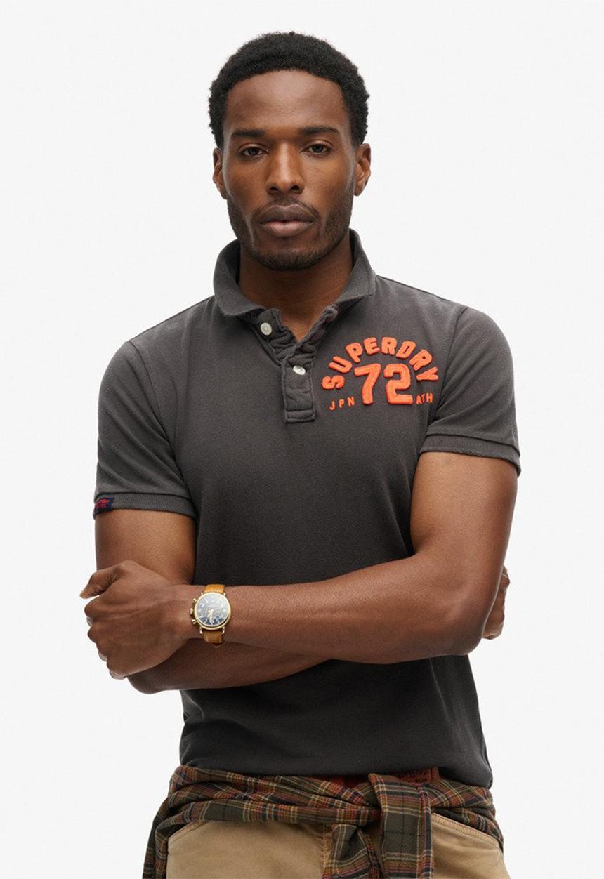 Superdry. - Vintage Athletic Polo - Washed Black